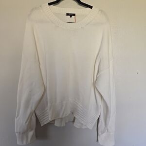 Quince 100% Organic Cotton Boyfriend Crew Sweater Ivory XL NWT